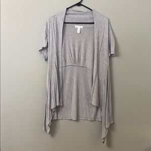 Grey short sleeve cardigan